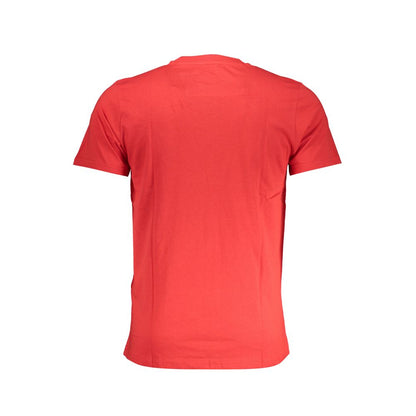 T-Shirt by Cavalli Class for men in cotton red & print showcases a dramatic silhouette, elegantly detailed with a dramatic and for a truly dramatic finish.