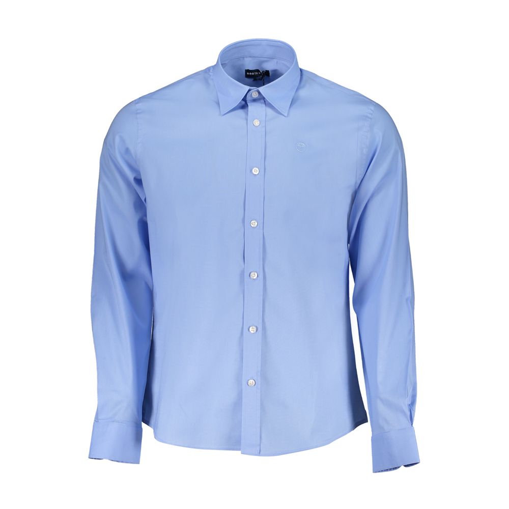 Shirt by North Sails for men in stretch organic cotton light-blue showcases a sharp silhouette, elegantly detailed with a sharp and sharp .