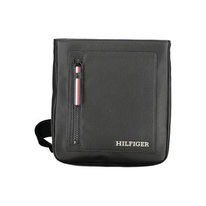 Shoulder Bag by Tommy Hilfiger for men in polyethylene black features a stately silhouette, showcasing a secure zipper, ample external-pockets & internal-pockets, and stately shoulder-strap & adjustable-strap for a stately finish.