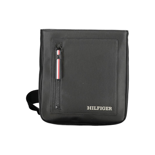 Shoulder Bag by Tommy Hilfiger for men in polyethylene black features a stately silhouette, showcasing a secure zipper, ample external-pockets & internal-pockets, and stately shoulder-strap & adjustable-strap for a stately finish.
