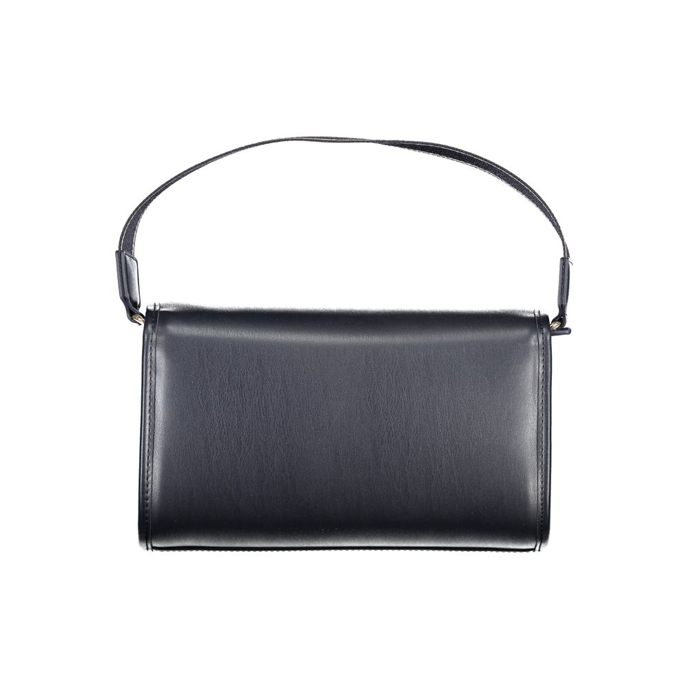 Handbag by Tommy Hilfiger for women in polyethylene blue presents a ornamental silhouette, showcasing a secure snap, ample internal-pockets, and versatile handle for a ornamental finish.