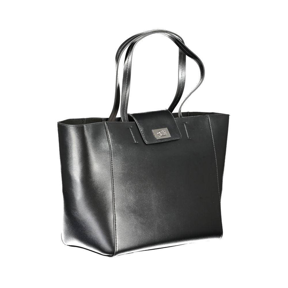 Handbag by Calvin Klein for women in polyester & polyurethane black features a exquisite silhouette, showcasing a secure zipper and exquisite external-pockets & cardholder with versatile for a exquisite finish.