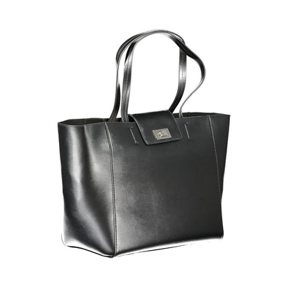 Handbag by Calvin Klein for women in polyester & polyurethane black features a exquisite silhouette, showcasing a secure zipper and exquisite external-pockets & cardholder with versatile for a exquisite finish.