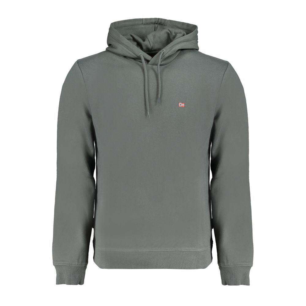 Hooded Sweatshirt Hoodie by Napapijri for men in cotton polyester green & signature features an luminous silhouette, showcasing a sophisticated hooded neckline and for a truly luminous look.