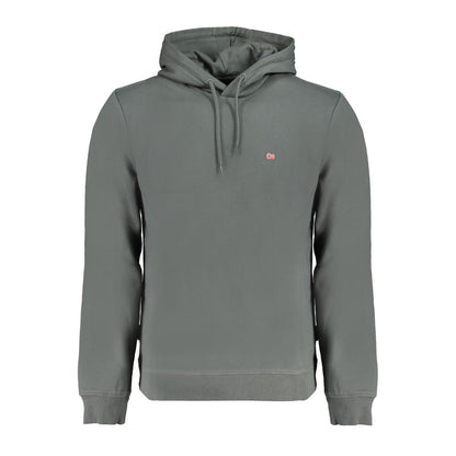 Hooded Sweatshirt Hoodie by Napapijri for men in cotton polyester green & signature features an luminous silhouette, showcasing a sophisticated hooded neckline and for a truly luminous look.