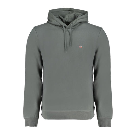 Hooded Sweatshirt Hoodie by Napapijri for men in cotton polyester green & signature features an luminous silhouette, showcasing a sophisticated hooded neckline and for a truly luminous look.
