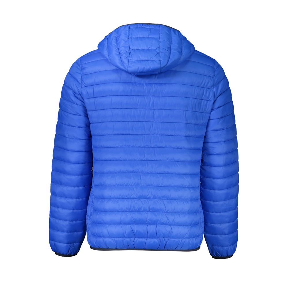 This Hooded Jacket by Cavalli Class for men in polyamide blue showcases a magnificent silhouette, meticulously crafted with a distinctive and functional pockets, hooded & insulated for a magnificent finish.