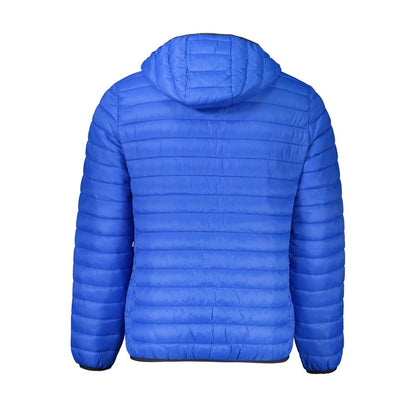 This Hooded Jacket by Cavalli Class for men in polyamide blue showcases a magnificent silhouette, meticulously crafted with a distinctive and functional pockets, hooded & insulated for a magnificent finish.