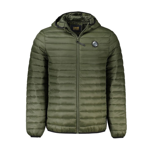 Hooded Overcoat by Cavalli Class for men in polyamide green features an satoral silhouette, showcasing a sophisticated hooded neckline and satoral pockets & hooded for a premium, timeless look.