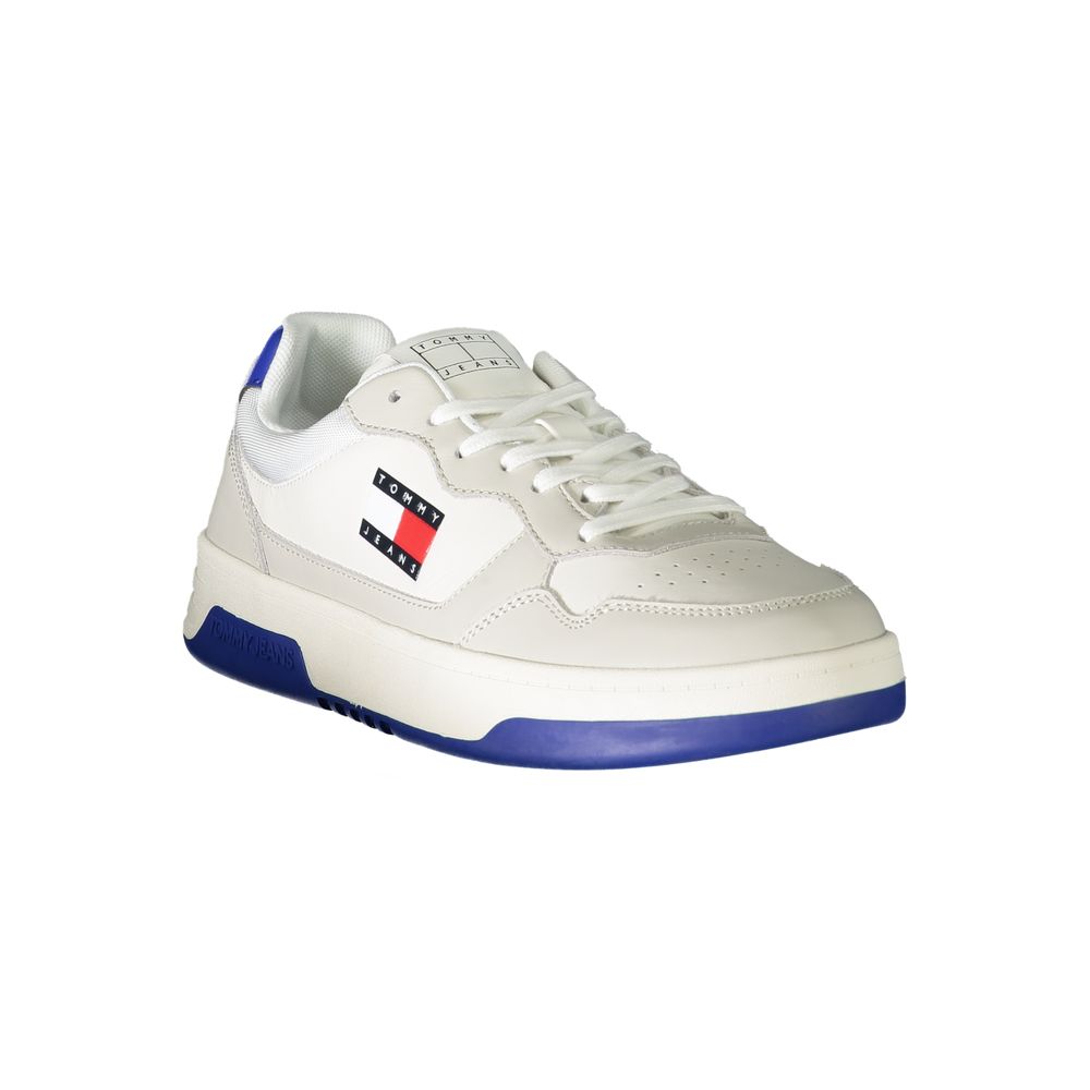 Sneakers by Tommy Hilfiger for men in polyester polyethylene leather blue & white features a sumptuous design, perfectly showcasing the sumptuous casual style of this Men's Casual Polyester Polyethylene Leather Sneakers.
