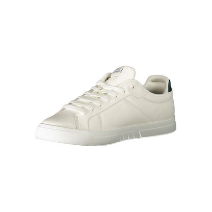 Sneakers by Tommy Hilfiger for men in polyester polyethylene leather green & white features an opulent silhouette from the Men's Fashion Polyester Polyethylene Leather Sneakers collection, showcasing a signature fashion style with an opulent finish.