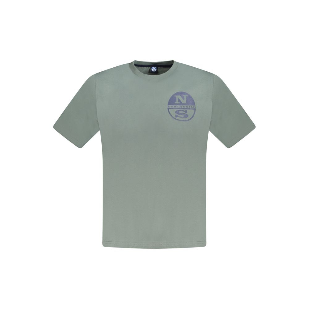 T-Shirt by North Sails for men in cotton green & print showcases a dramatic silhouette, elegantly detailed with a dramatic crew neckline and short-sleeve for a truly dramatic finish.