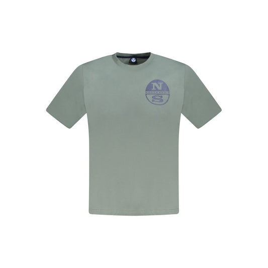 T-Shirt by North Sails for men in cotton green & print showcases a dramatic silhouette, elegantly detailed with a dramatic crew neckline and short-sleeve for a truly dramatic finish.