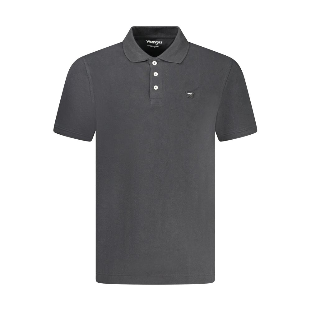 Polo Shirt by Wrangler for men in cotton black presents a sleek silhouette, featuring a refined and short-sleeve for a sleek finish.