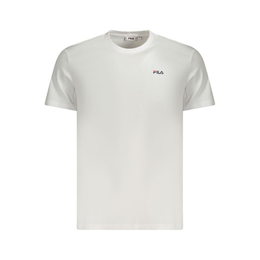 T-Shirt by Fila for men in organic cotton white & print features a plush silhouette, showcasing a sophisticated crew neckline and for a truly plush finish.
