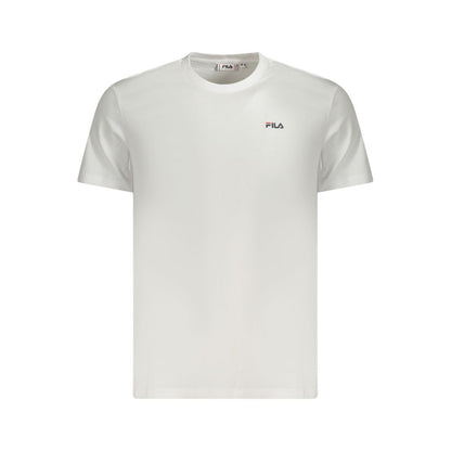 T-Shirt by Fila for men in organic cotton white & print features a plush silhouette, showcasing a sophisticated crew neckline and for a truly plush finish.