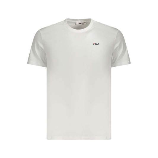T-Shirt by Fila for men in organic cotton white & print features a plush silhouette, showcasing a sophisticated crew neckline and for a truly plush finish.