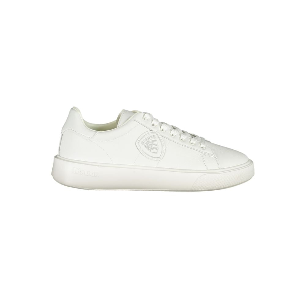 Sneakers by Blauer for men in polyester polyethylene leather white presents a sumptuous silhouette as Men's Fashion Polyester Polyethylene Leather Sneakers, expertly defined by a sumptuous fashion style for a sumptuous, high-fashion look.