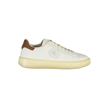 Sneakers by Blauer for men in faux leather & canvas brown & white features an opulent silhouette from the Men's Athletic Faux Leather & Canvas Sneakers collection, showcasing a signature athletic style with an opulent finish.