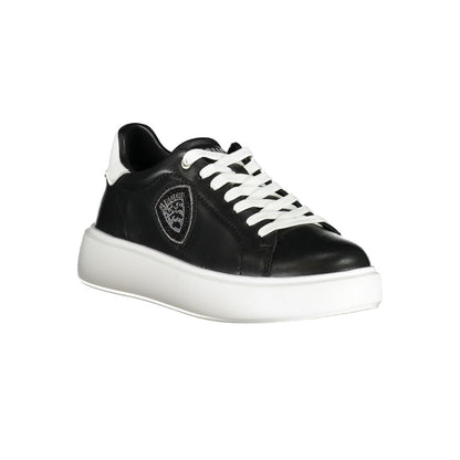 Sneakers by Blauer for women in polyester polyurethane leather & rhinestone black & white features an opulent silhouette from the Women's Low-Top Polyester Polyurethane Leather & Rhinestone Sneakers collection, showcasing a signature low-top style with an opulent finish.