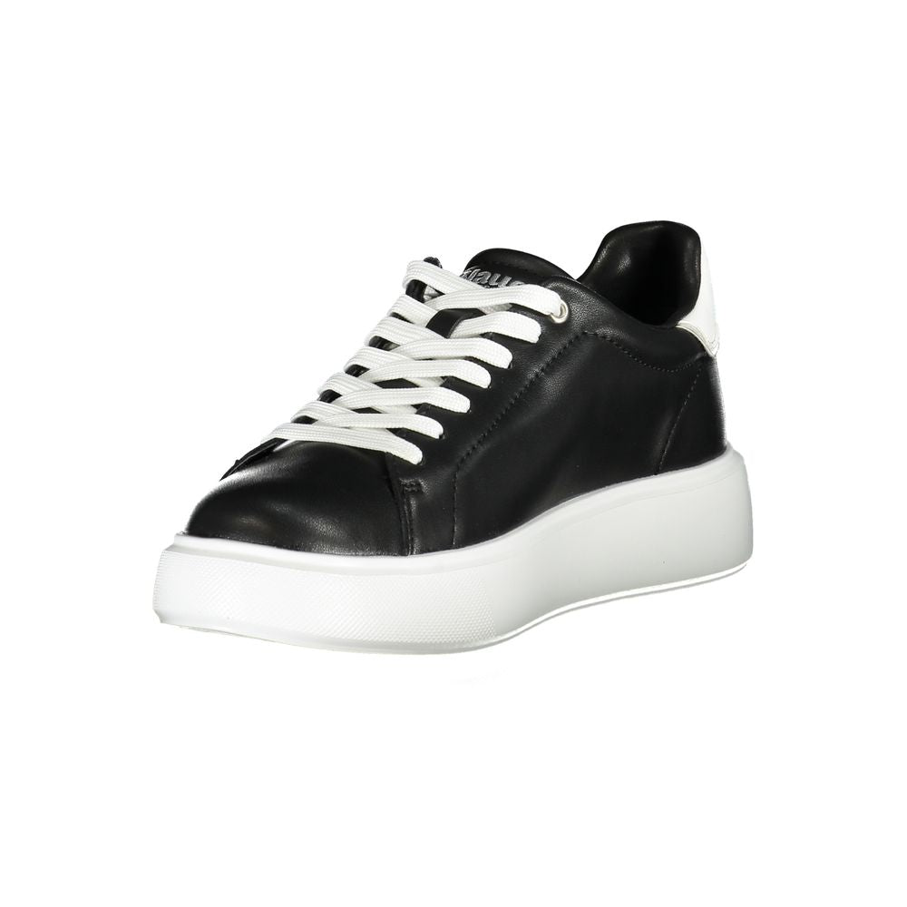 Sneakers by Blauer for women in polyester polyurethane leather & rhinestone black & white features an sumptuous design from the Women's Low-Top Polyester Polyurethane Leather & Rhinestone Sneakers collection, highlighting a sumptuous low-top style for a premium, high-fashion look.