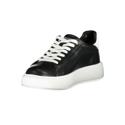 Sneakers by Blauer for women in polyester polyurethane leather & rhinestone black & white features an sumptuous design from the Women's Low-Top Polyester Polyurethane Leather & Rhinestone Sneakers collection, highlighting a sumptuous low-top style for a premium, high-fashion look.