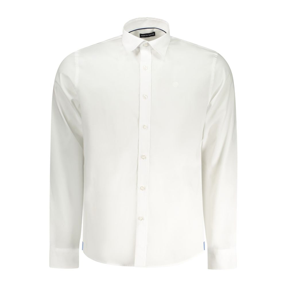 Shirt by North Sails for men in stretch cotton canvas white, featuring a nuanced long-sleeve and nuanced for a sophisticated finish.