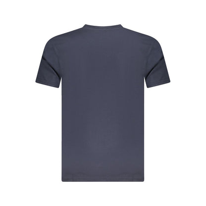 T-Shirt by Cavalli Class for men in cotton blue & print showcases a unassuming silhouette, artfully detailed with a refined and unassuming for a sophisticated, contemporary look.