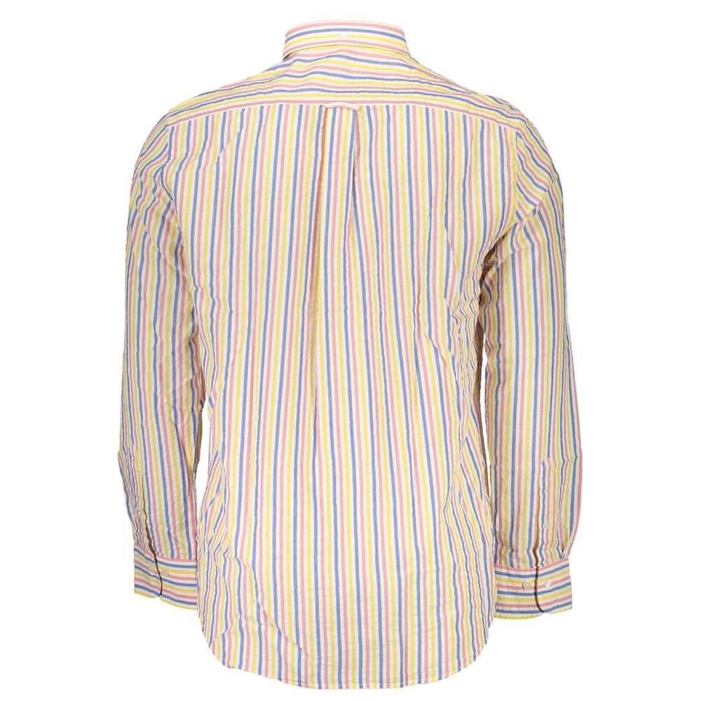 Shirt by Gant for men in organic cotton & polyester white showcases a sharp silhouette, elegantly detailed with a sharp and sharp .
