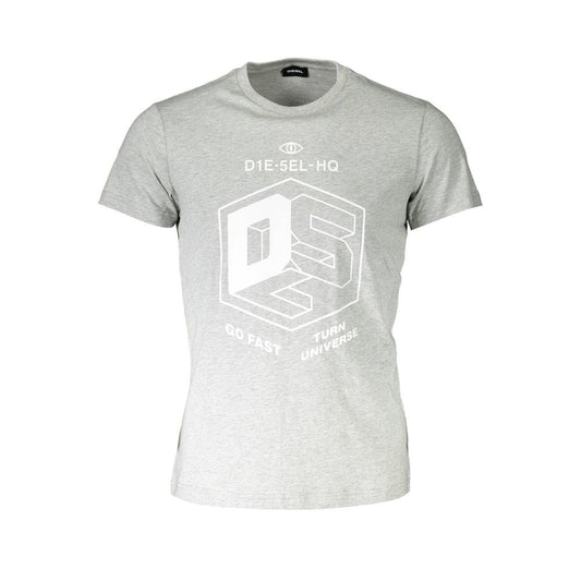 T-Shirt by Diesel for men in cotton brown & gray features an on trend silhouette, perfectly showcasing a on trend short-sleeve and crew neckline for an elevated aesthetic.