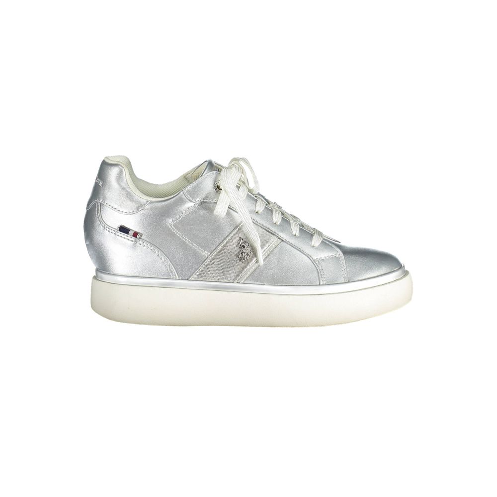 Athletic Sneakers by U.S. POLO ASSN. for women in polyester & polyethylene gray features an stately silhouette, showcasing the signature athletic style of the Women's Athletic Polyester & Polyethylene Sneakers collection with a truly stately finish.