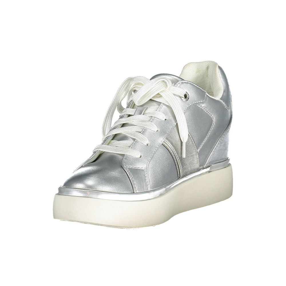 Athletic Sneakers by U.S. POLO ASSN. for women in polyester & polyethylene gray presents a sleek silhouette, perfectly capturing the athletic style essence of Women's Athletic Polyester & Polyethylene Sneakers with its sleek design and premium finish.