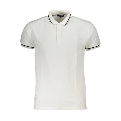 Polo Shirt by Cavalli Class for men in cotton white & signature presents a crisp silhouette, artfully detailed with a crisp short-sleeve and crisp .