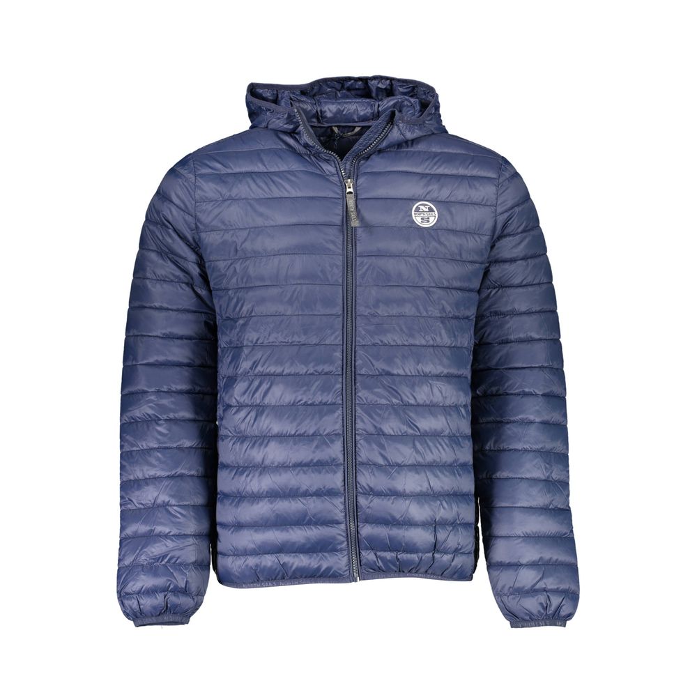 Hooded Windbreaker Jacket by North Sails for men in polyamide blue features an stylish silhouette, showcasing a sophisticated hooded neckline and performance-driven pockets, hooded & windproof for a premium, stylish look.
