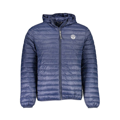 Hooded Windbreaker Jacket by North Sails for men in polyamide blue features an stylish silhouette, showcasing a sophisticated hooded neckline and performance-driven pockets, hooded & windproof for a premium, stylish look.