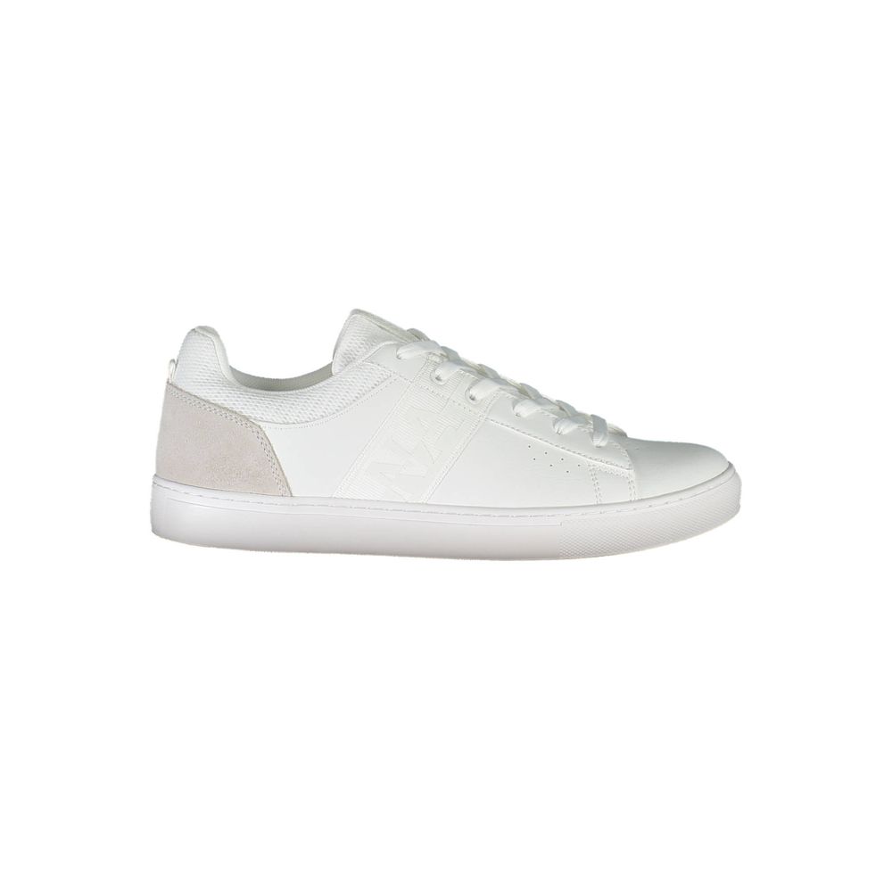 Athletic Sneakers Napapijri men polyester polyethylene leather white featuring a avant-garde Crisp Men's Athletic Polyester Polyethylene Leather Sneakers design with a avant-garde athletic style for a refined finish.