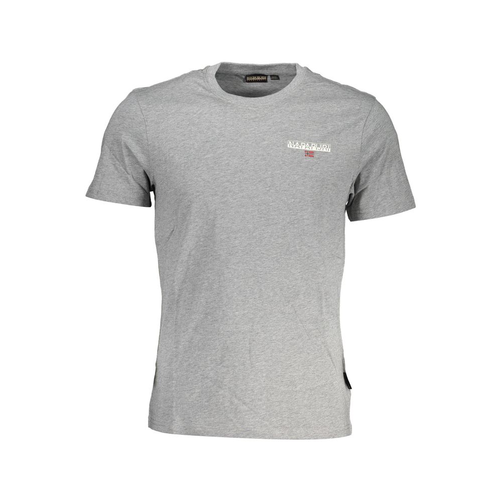 T-Shirt by Napapijri for men in cotton brown, gray & print features an edgy silhouette, meticulously detailed with a sophisticated and crew neckline for a truly edgy finish.