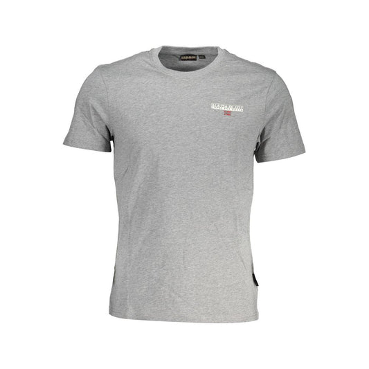T-Shirt by Napapijri for men in cotton brown, gray & print features an edgy silhouette, meticulously detailed with a sophisticated and crew neckline for a truly edgy finish.