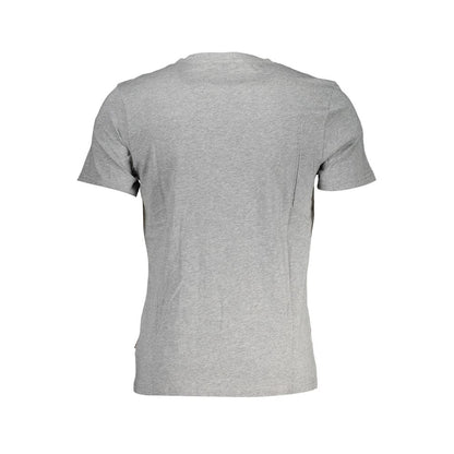 T-Shirt by Napapijri for men in cotton brown, gray & print showcases a chic silhouette, artfully detailed with a chic crew neckline and for a chic finish.