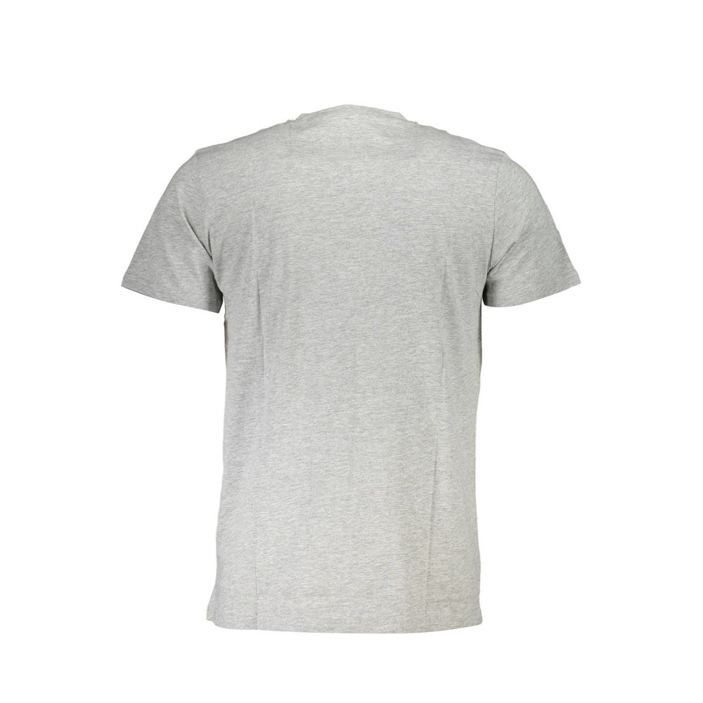 T-Shirt by Cavalli Class for men in cotton brown, gray & print features a plush silhouette, showcasing a sophisticated and for a truly plush finish.