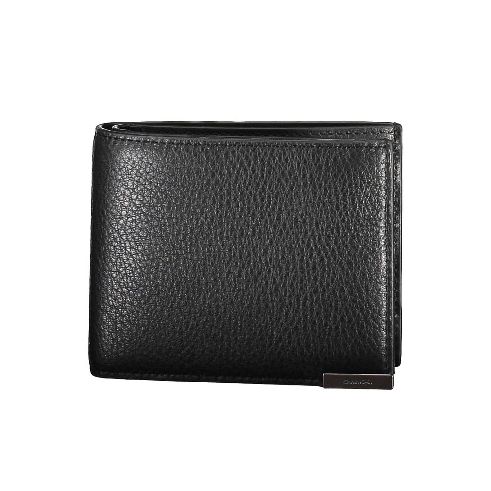 Cardholder Wallet by Calvin Klein for men in leather black presents a architectural silhouette from the Leather Cardholder Wallet collection, showcasing architectural card-organization rfid-protection coin-purse for a architectural finish.