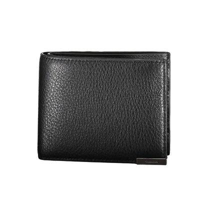 Cardholder Wallet by Calvin Klein for men in leather black presents a architectural silhouette from the Leather Cardholder Wallet collection, showcasing architectural card-organization rfid-protection coin-purse for a architectural finish.