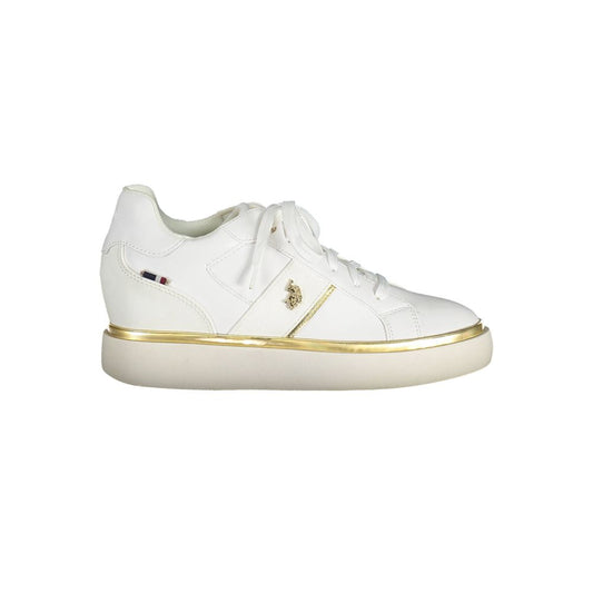 Sneakers by U.S. POLO ASSN. for women in polyester & polyethylene white presents a sumptuous silhouette as Women's Fashion Polyester & Polyethylene Sneakers, expertly defined by a sumptuous fashion style for a sumptuous, high-fashion look.