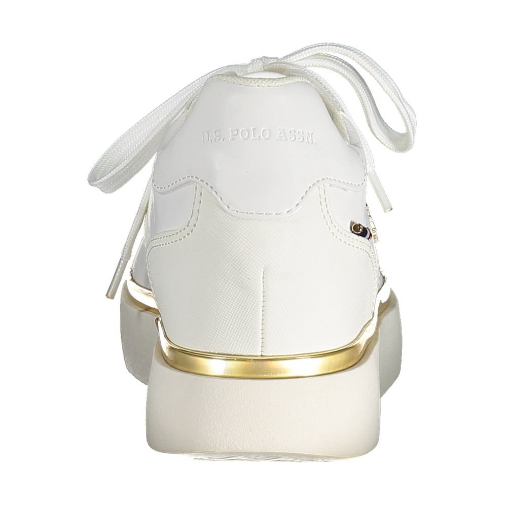 Sneakers by U.S. POLO ASSN. for women in polyester & polyethylene white features a sumptuous design, perfectly showcasing the sumptuous fashion style of this Women's Fashion Polyester & Polyethylene Sneakers.