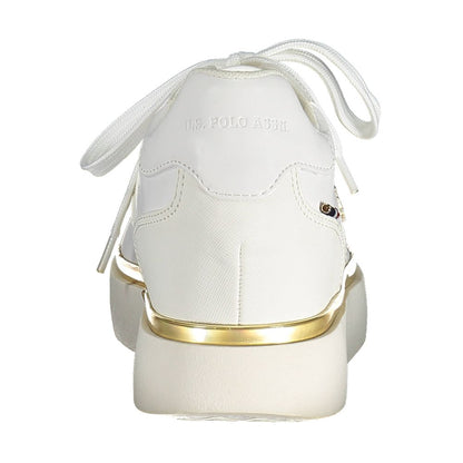 Sneakers by U.S. POLO ASSN. for women in polyester & polyethylene white features a sumptuous design, perfectly showcasing the sumptuous fashion style of this Women's Fashion Polyester & Polyethylene Sneakers.