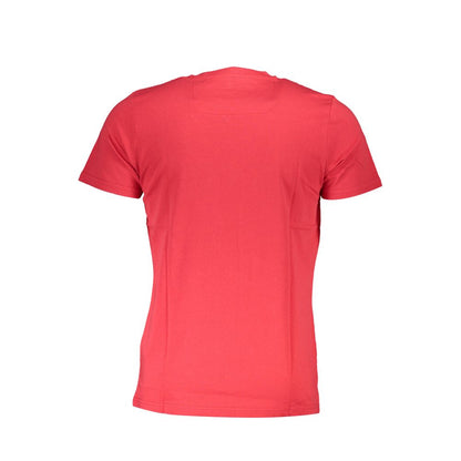 T-Shirt by Cavalli Class for men in cotton red & print showcases a fashionable silhouette, elegantly detailed with a fashionable and for a sophisticated, high-fashion look.