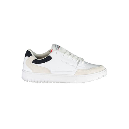 Sneakers by Tommy Hilfiger for men in polyester polyethylene leather white presents a sumptuous silhouette from the Men's Casual Polyester Polyethylene Leather Sneakers collection, showcasing a sumptuous casual style for an elevated aesthetic.