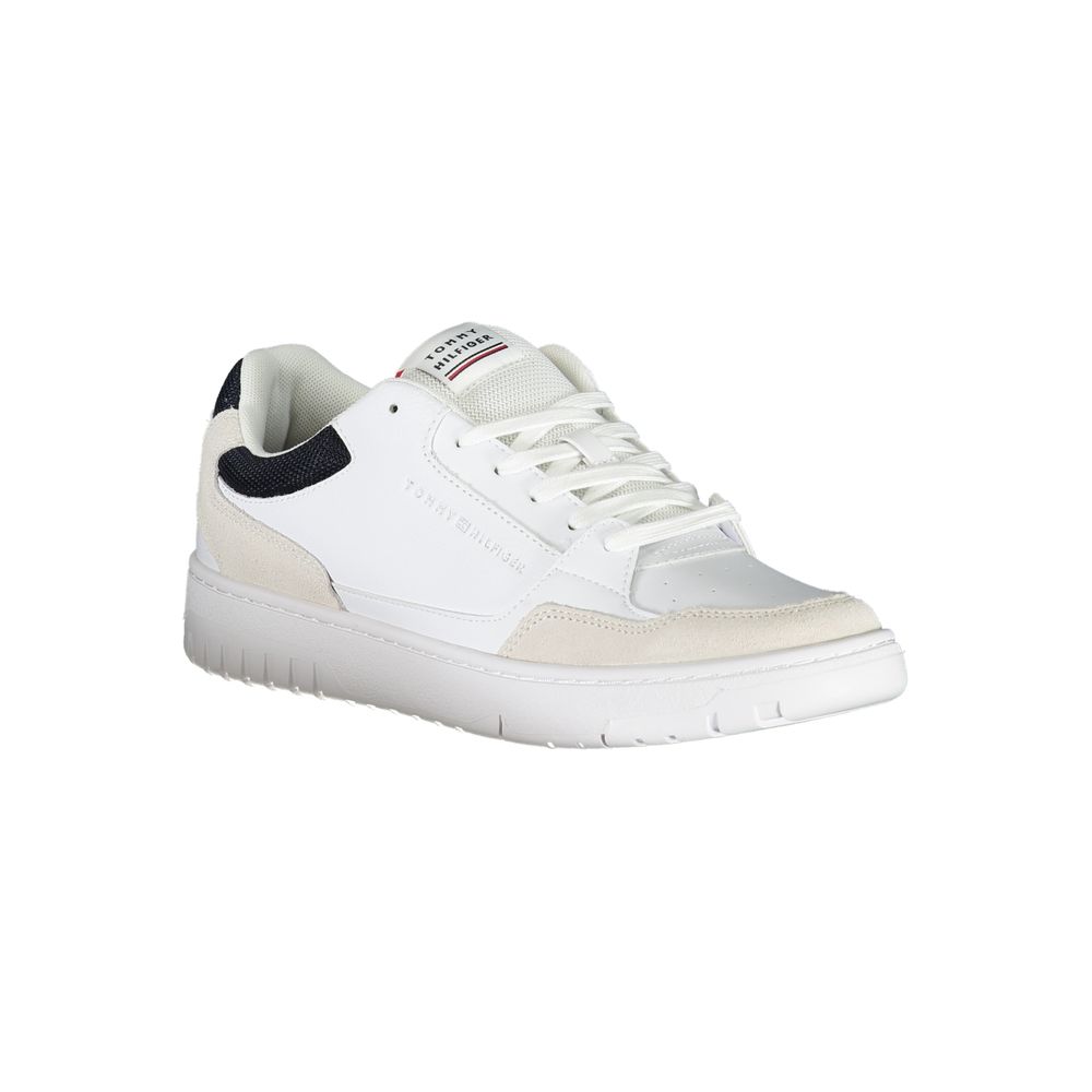 Sneakers by Tommy Hilfiger for men in polyester polyethylene leather white features an sumptuous design from the Men's Casual Polyester Polyethylene Leather Sneakers collection, highlighting a sumptuous casual style for a premium, high-fashion look.