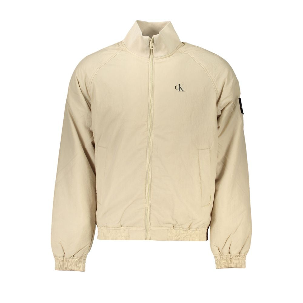 Jacket by Calvin Klein for men in nylon & polyester beige & print presents a impeccable silhouette, showcasing distinct pockets and a impeccable for a sophisticated finish.
