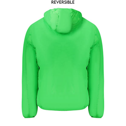 This Hooded Jacket by Norway 1963 for men in polyamide blue & green showcases a magnificent silhouette, meticulously crafted with a distinctive hooded neckline and functional pockets & hooded for a magnificent finish.